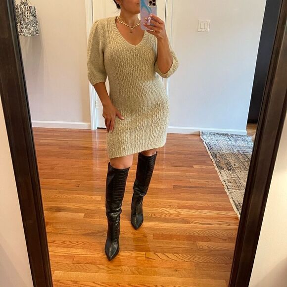 Kaisely Wool/Alpaca Blend Short Sleeve Sweater Dress | SZ M - Picture 4 of 12